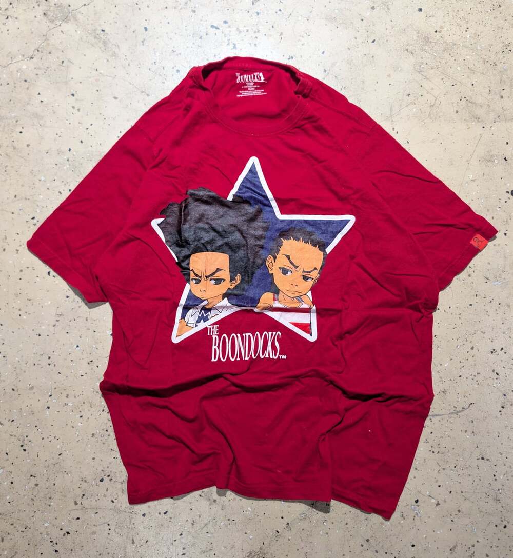 The Boondocks Graphic T-Shirt Size 2X LARGE Red Short Sleeve
